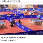 張本智和選手：出場予定試合　第３回ユースオリンピックアジア予選 2017年11月3日から5日